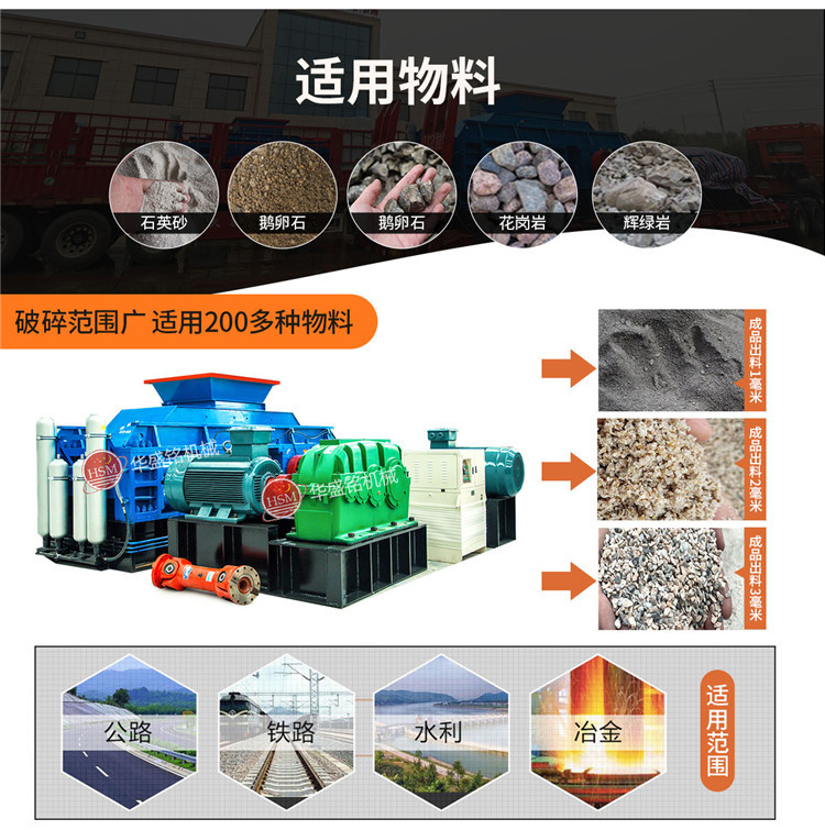 对辊制砂机适应物料范围